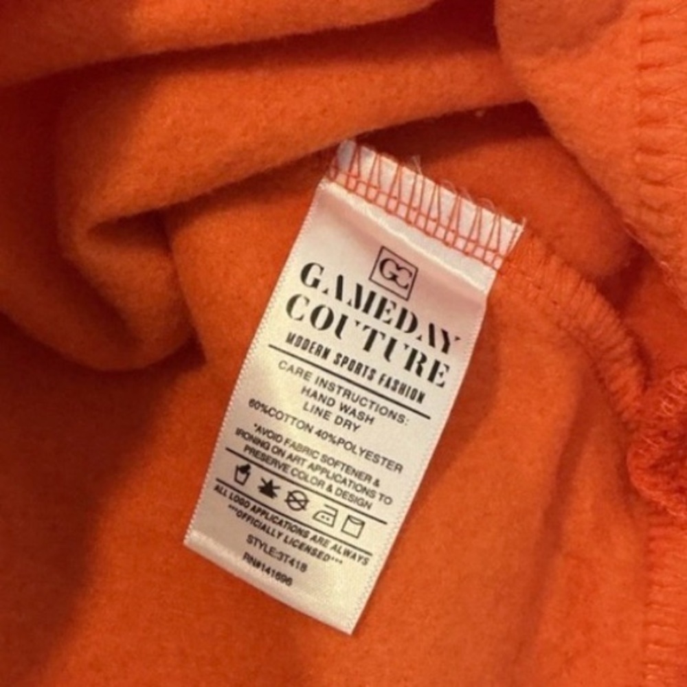Cleveland Browns NFL Game Couture Oversized Orange Sweatshirt Size Large - Picture 7 of 8